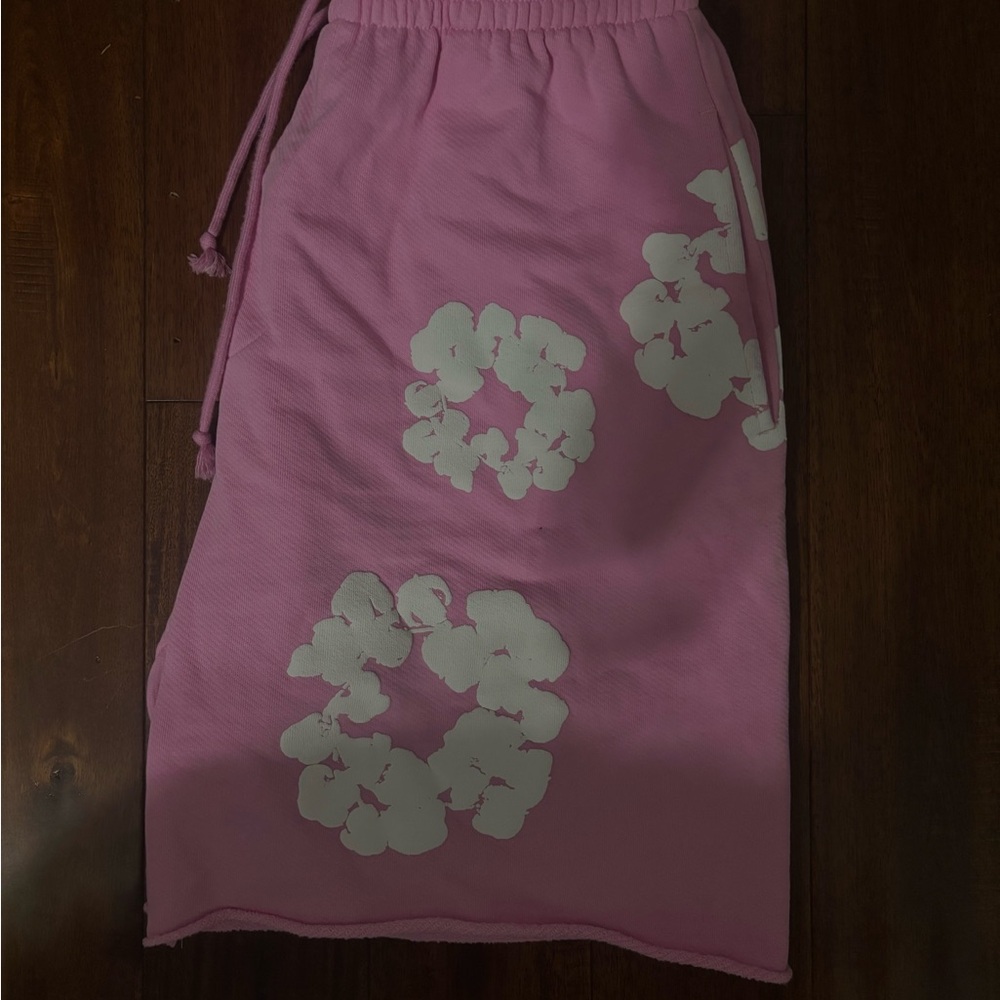 Pink denim tear Men's Shorts